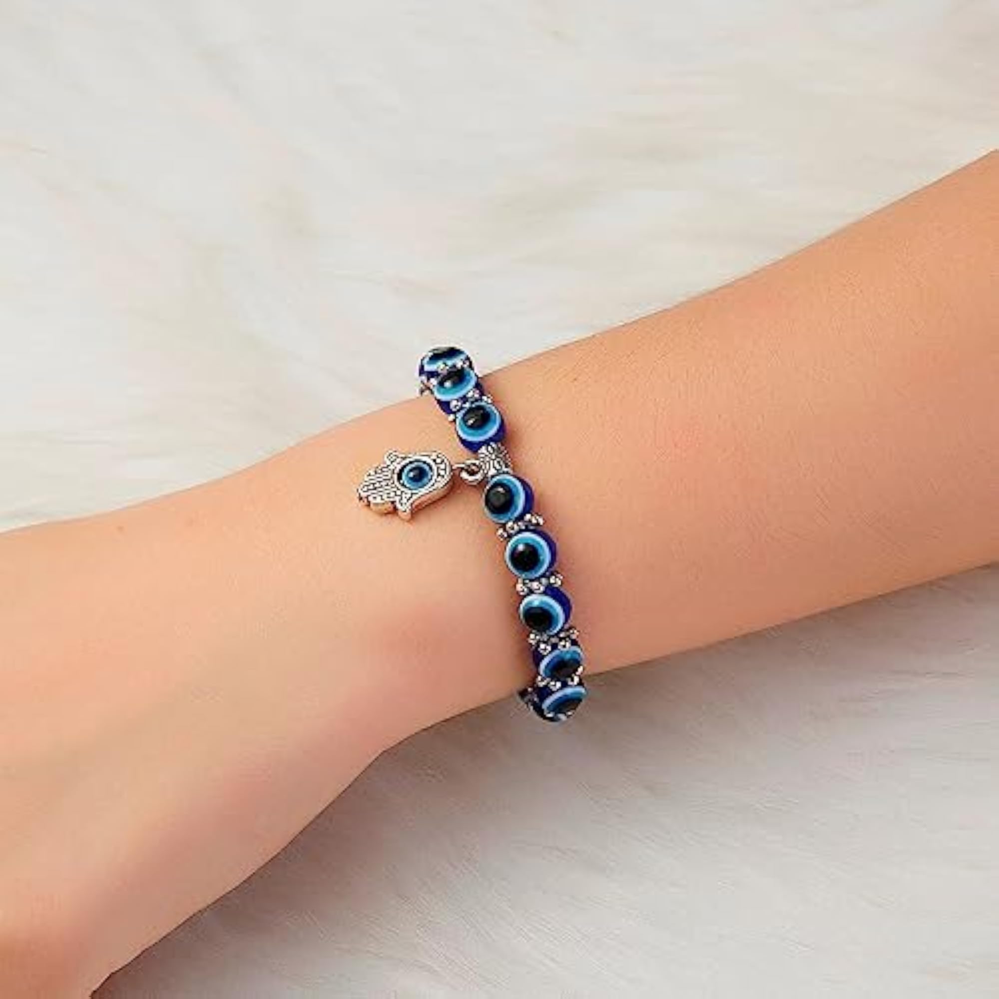 Evil Eye Silver Chain with Bracelet and Pendant Combo